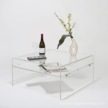 Acrylic Coffee Table with Shelf, Perspex TV Stand